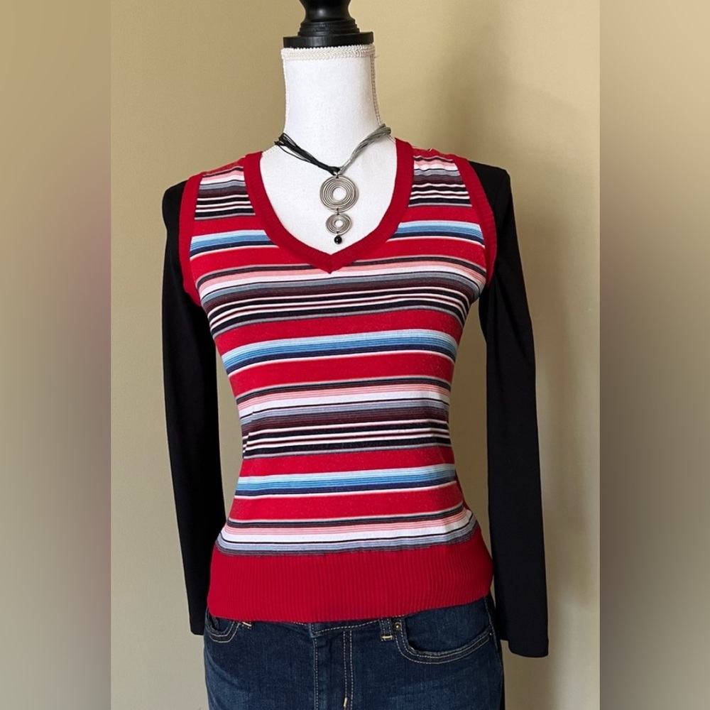 Red White & Blue Striped Knit Vest from Greece - Picture 2 of 12